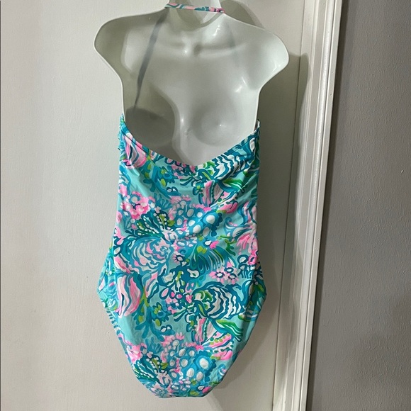Lilly Pulitzer Teal and Pink One Piece Swimsuit - Picture 4 of 10